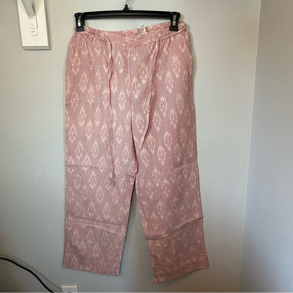 Fabindia pure cotton ikat printed pants cropped lightweight summer vacation